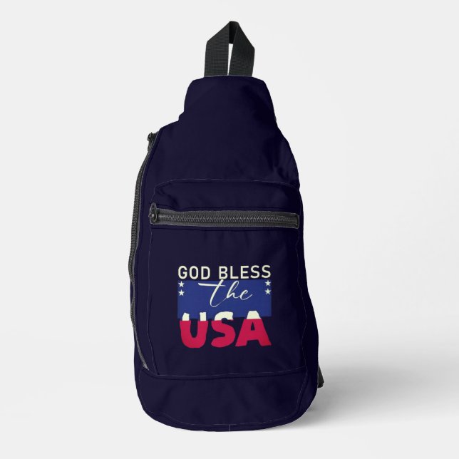 Gott segne die USA Drucksäge-Tasche Crossbody Bag (Vorderseite)