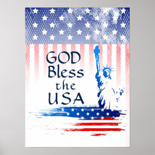 Gott segne die USA-Freiheitsstatue, amerikanische Poster