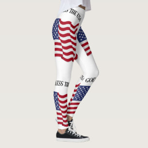 Gott segne die USA mit Flagge Leggings