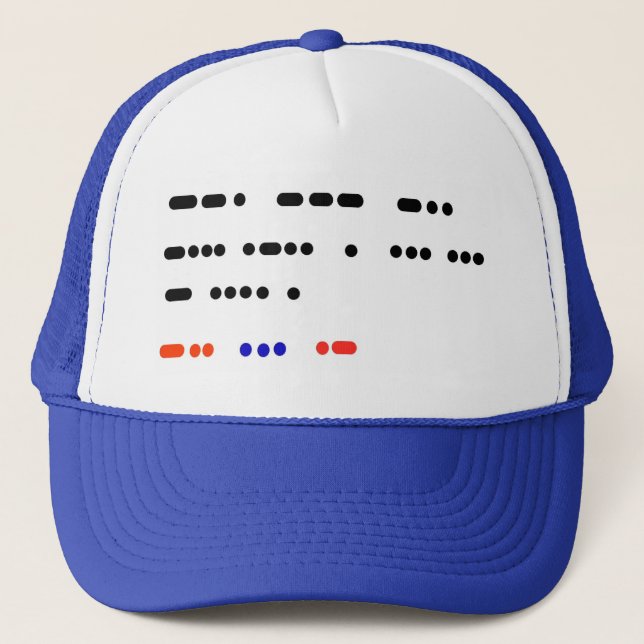 Gott segne die USA Morse Code Hat Truckerkappe (Vorderseite)