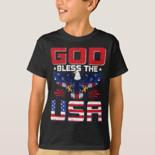 Gott segne die USA patriotische amerikanische Flag T-Shirt
