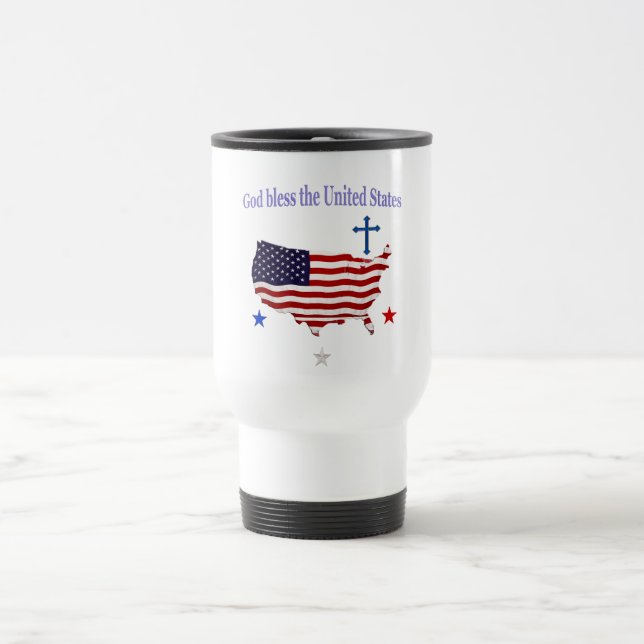 Gott segne die USA Reisebecher (Mittel)