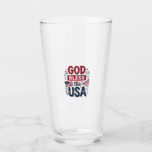 Gott segne die USA Vintage patriotische Glaubensbe Glas