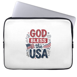 Gott segne die USA Vintage patriotische Glaubensbe Laptopschutzhülle