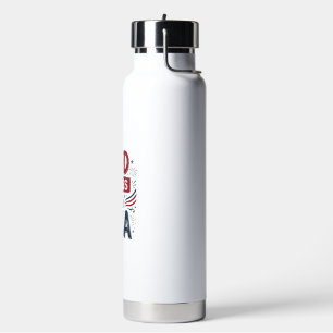 Gott segne die USA Vintage patriotische Glaubensbe Trinkflasche