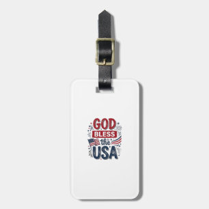 Gott segne die USA Vintage-patriotisches Glaubens- Gepäckanhänger