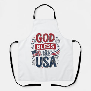 Gott segne die USA Vintage-patriotisches Glaubens- Schürze