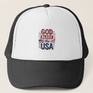 Gott segne die USA Vintage-patriotisches Glaubens- Truckerkappe