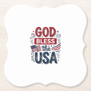 Gott segne die USA Vintage-patriotisches Glaubens- Untersetzer