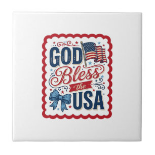 Gott segne die USA Vintage-patriotisches Shirt-Des Fliese