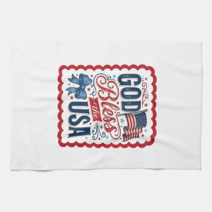 Gott segne die USA Vintage-patriotisches-Shirt-Des Geschirrtuch