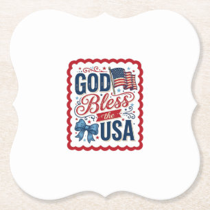 Gott segne die USA Vintage-patriotisches Shirt-Des Untersetzer