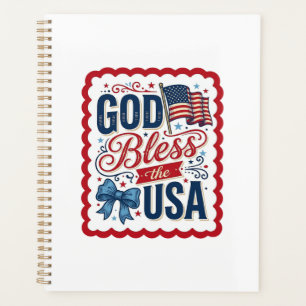 Gott segne die USA Vintage-Patriotismus-Shirt-Desi Planer