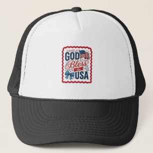 Gott segne die USA Vintage-Patriotismus-Shirt-Desi Truckerkappe