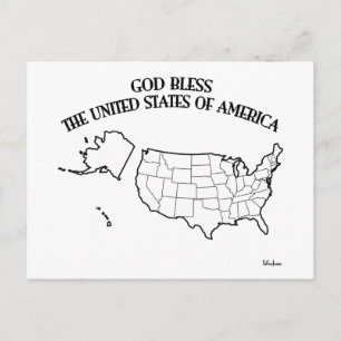 GOTT SEGNE DIE VEREINIGTEN STAATEN VON AMERIKA US- POSTKARTE