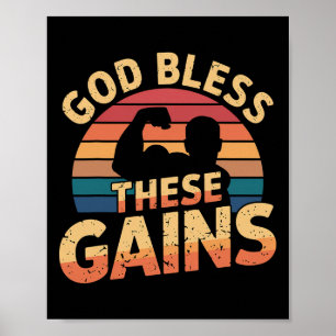 Gott segne diese Gewänge Muskelkraft-Bodybuilding  Poster