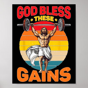 Gott segne diese Gewinner Muskel-Bodybuilding - Poster