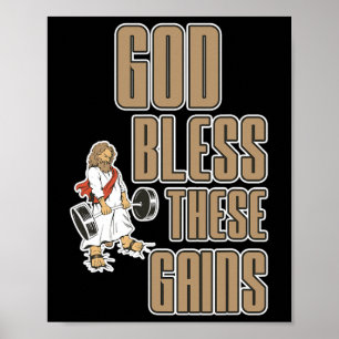 Gott segne diese Gewinner Muskelkraft-Bodybuilding Poster