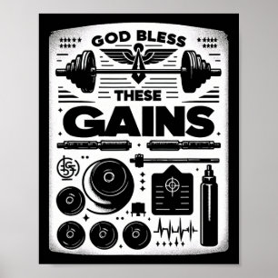 Gott segne diese Gewinner Muskelkraft-Bodybuilding Poster