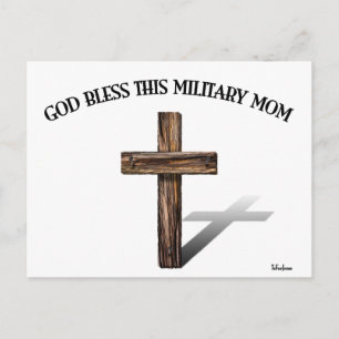 GOTT SEGNE DIESE MILITÄRMUTTER mit robustem Kreuz Postkarte