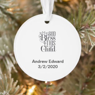 Gott segne dieses Kind Christliche neue Baby-Taufe Ornament