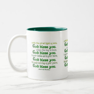 Gott segne euch Irischer Segen Zweifarbige Tasse