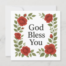 Gott segne Euch religiöse Rosen-Blumenkarten