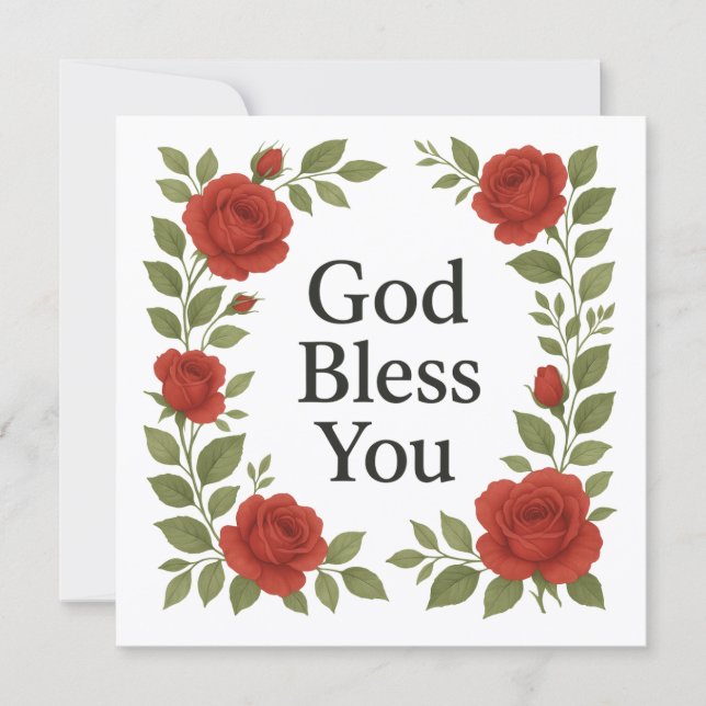 Gott segne Euch religiöse Rosen-Blumenkarten (Vorderseite)