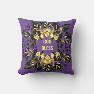 Gott segne florale Keule Kissen