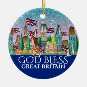 Gott segne Großbritannien Keramik Ornament