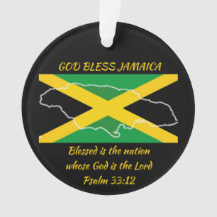 Gott segne JAMAICA Patriotische Flagge Personalisi Ornament