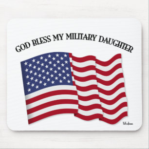 GOTT SEGNE MEINE MILITÄRTOCHTER mit US-Flagge Mousepad