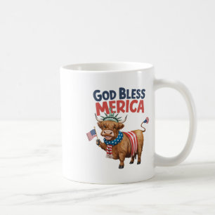 Gott segne Merica 4. Juli Kuh USA Kaffeetasse