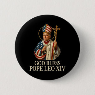 Gott segne neuer Papst Leo Xiv Katholische Kirche Button