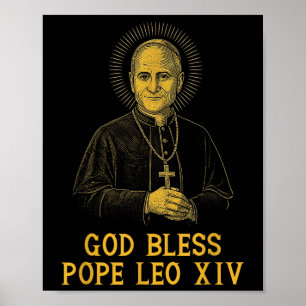 Gott segne neuer Papst Leo Xiv Katholische Kirche  Poster