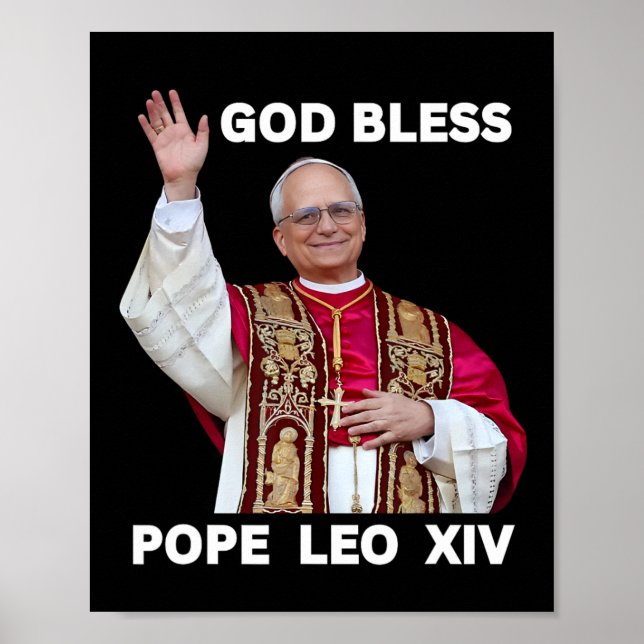 Gott segne neuer Papst Leo Xiv Katholische Kirche  Poster (Vorne)