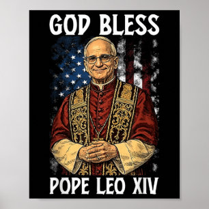 Gott segne neuer Papst Leo Xiv Katholische Kirche  Poster