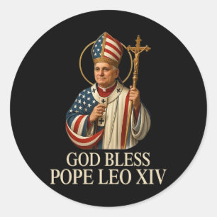 Gott segne neuer Papst Leo Xiv Katholische Kirche  Runder Aufkleber