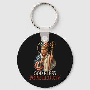 Gott segne neuer Papst Leo Xiv Katholische Kirche Schlüsselanhänger