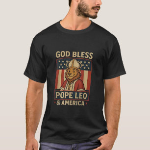 Gott segne Papst Leo & Amerika USA 4. Juli T-Shirt
