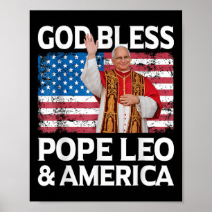 Gott segne Papst Leo und Amerika Papst Leo Xiv Poster