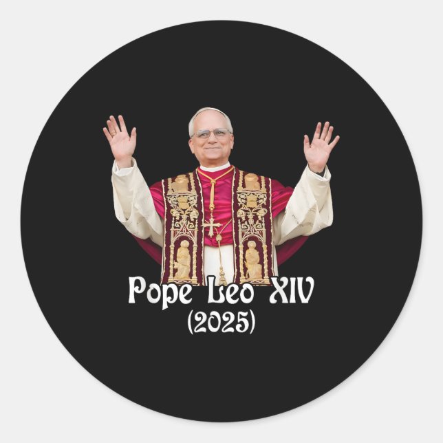 Gott segne Papst Leo Xiv 2025 Runder Aufkleber (Vorderseite)