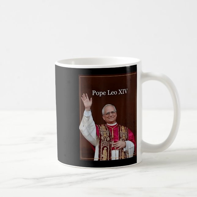 Gott segne Papst Leo Xiv 5 Kaffeetasse (Rechts)