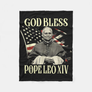 Gott segne Papst Leo Xiv 8 Fleecedecke