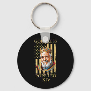 Gott segne Papst Leo Xiv, Amerikanische Flagge 202 Schlüsselanhänger