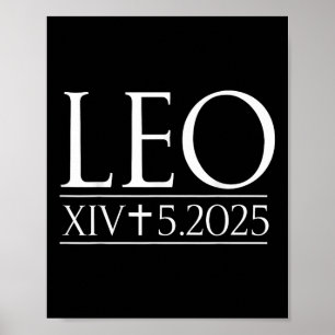 Gott segne Papst Leo Xiv Christlich 2025 Retro Vin Poster