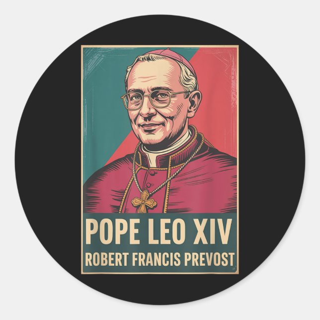Gott segne Papst Leo Xiv Papst Leo Xiv Shirt Papst Runder Aufkleber (Vorderseite)