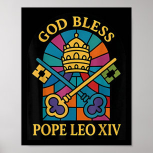 Gott segne Papst Leo Xiv Päpstliche Memorabilien V Poster