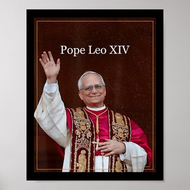 Gott segne Papst Leo Xiv Shirt, Papst Leo Xiv Poster (Vorne)