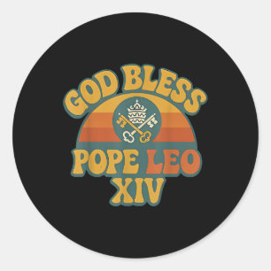 Gott segne Papst Leo Xiv Shirt, Papst Leo Xiv Vint Runder Aufkleber